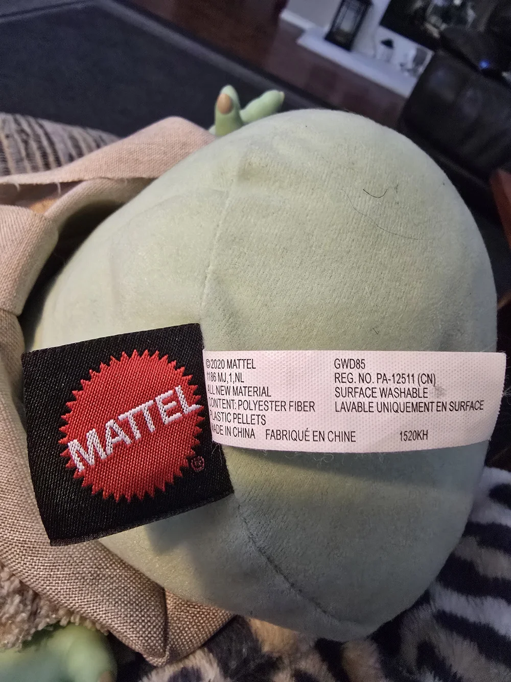 Star Wars Grogu Plush Doll in Green with Tan Sherpa Coat